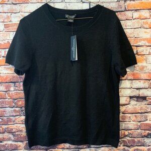 Black Bloomingdales cashmere short sleeve sweater